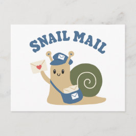 Postal Cariñoso cartero de correo de caracol