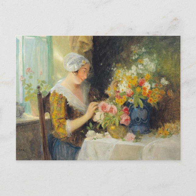 Postal Carl Duxa Vintage Flores de Arqueo (Anverso)