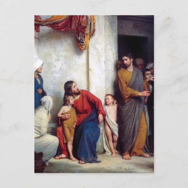 Postal Carl Heinrich Bloch - Sufre a los niños (Anverso)