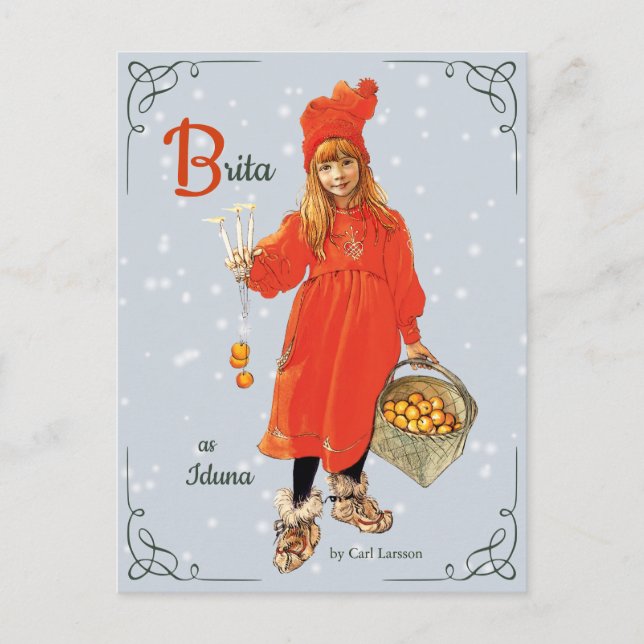 Postal Carl Larsson Brita como Navidades de Iduna CC0909 (Anverso)