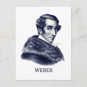 Postal Carl Maria von Weber, azul