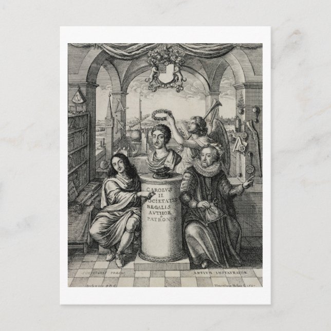 Postal Carlos II (1630-85) como patrocinador de la Socied (Anverso)