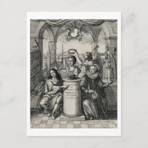 Postal Carlos II (1630-85) como patrocinador de la Socied