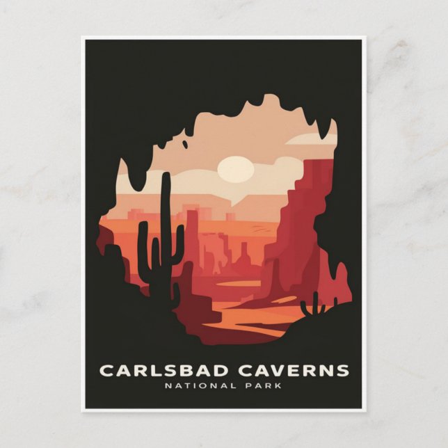 Postal Carlsbad Caverns Parque nacional Viajes retro (Anverso)