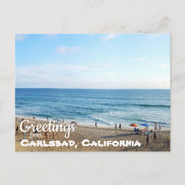 Postal Carlsbad State Beach California Coast Postcard (Anverso)