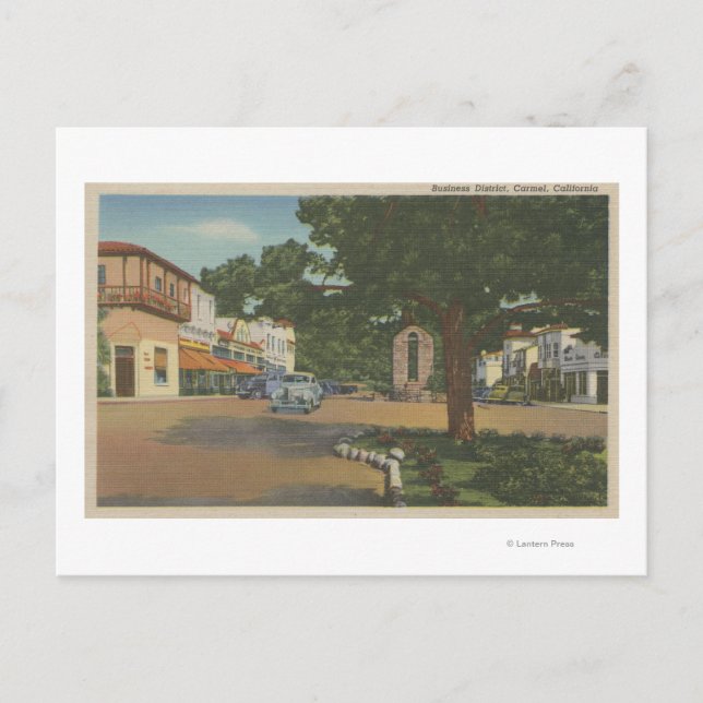 Postal Carmel, CA - Business District View of Downtown (Anverso)