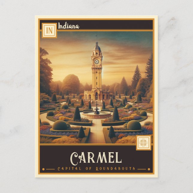 Postal Carmel, Indiana  | Vintage (Anverso)