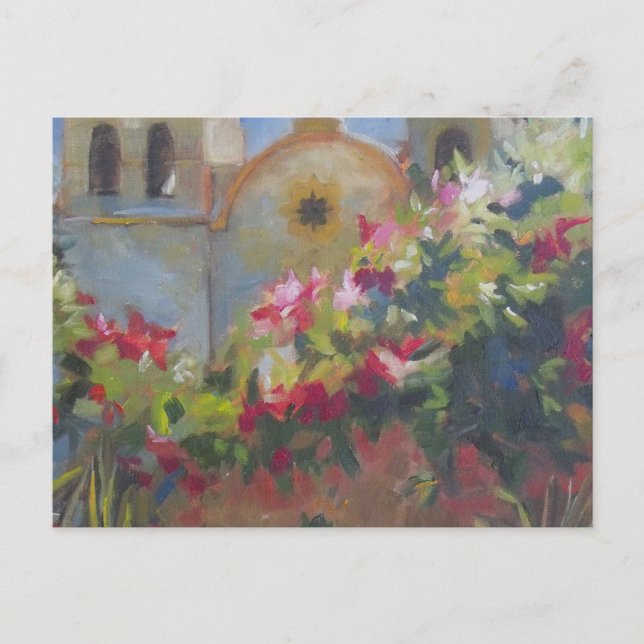 Postal Carmel Spanish Mission California Garden (Anverso)