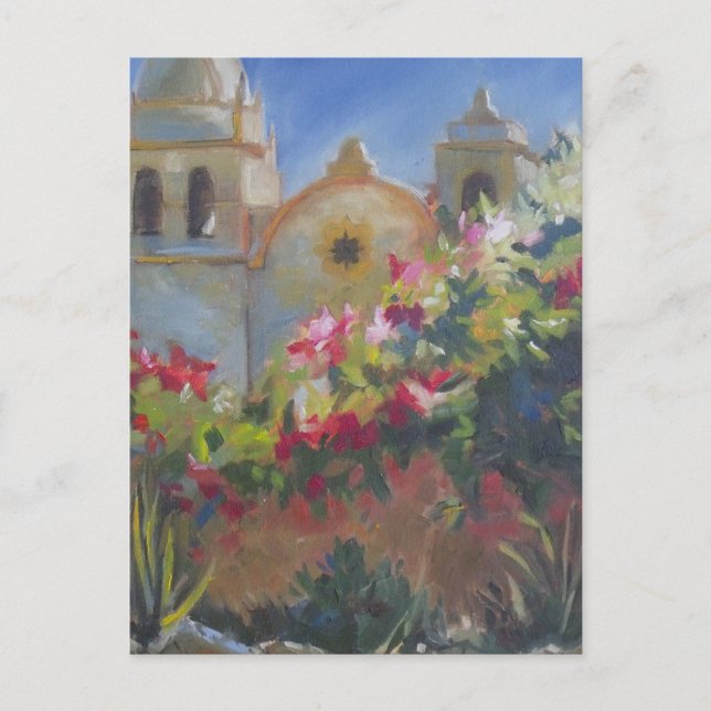 Postal Carmel Spanish Mission California Garden (Anverso)