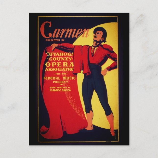 Postal Carmen ópera poster (Anverso)