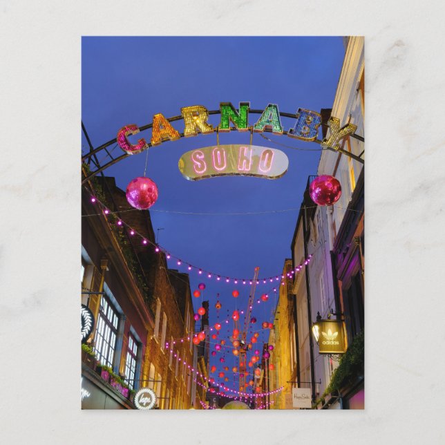 Postal Carnaby Street, Soho, London Postcard (Anverso)