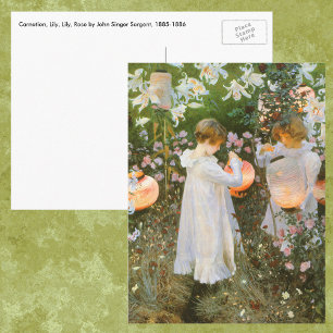 Postal Carnación, Lily, Lily, Rosa De John Singer Sargent