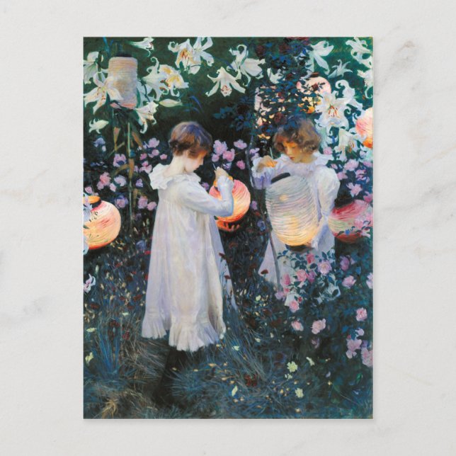 Postal Carnación, Lily, Lily, Rosa - John Singer Sargent (Anverso)