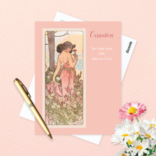 Postal Carnation Flower Series Alphonse Mucha