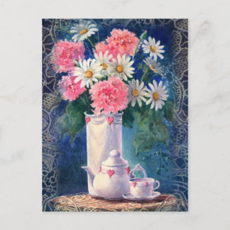 POSTAL CARNATURAS Y ANTIGUO LAZO DE SHARON SHARPE