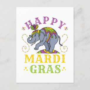 Postal Carnaval de Elefantes de Mardi Gras