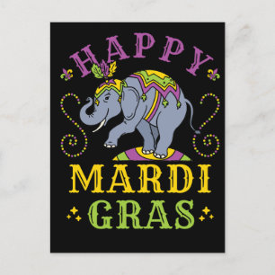 Postal Carnaval de Elefantes de Mardi Gras