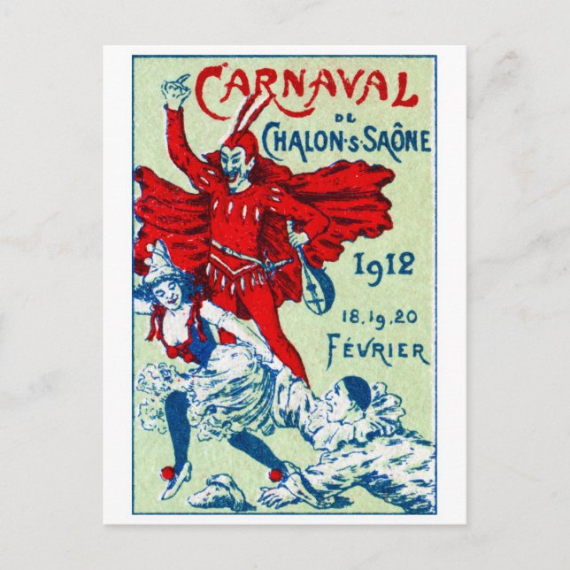 Postal Carnaval de Francia en 1912 (Anverso)