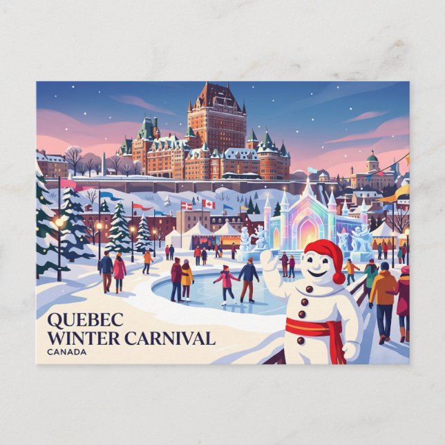 Postal Carnaval de Invierno de Quebec Canadá (Anverso)