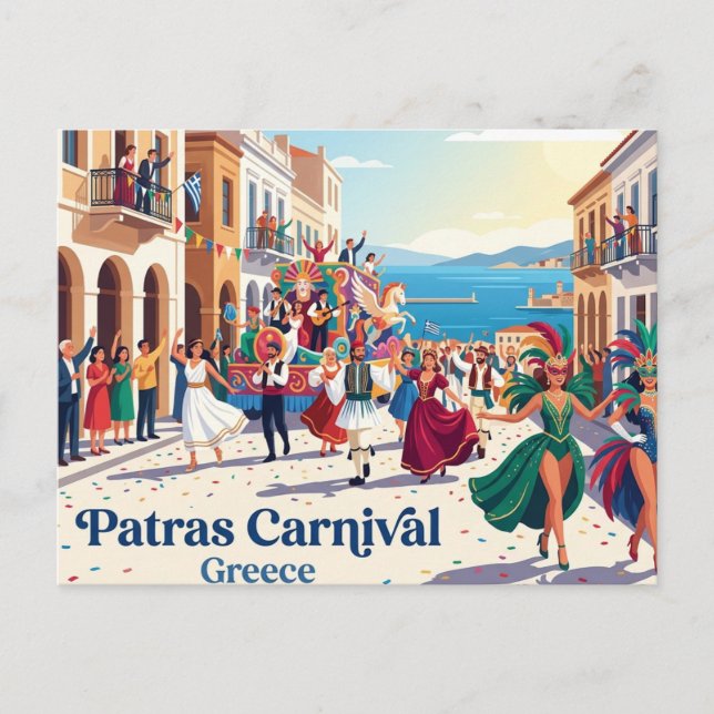 Postal Carnaval de Patras Grecia (Anverso)