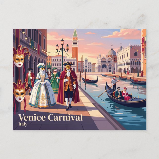Postal Carnaval de Venecia, Italia (Anverso)