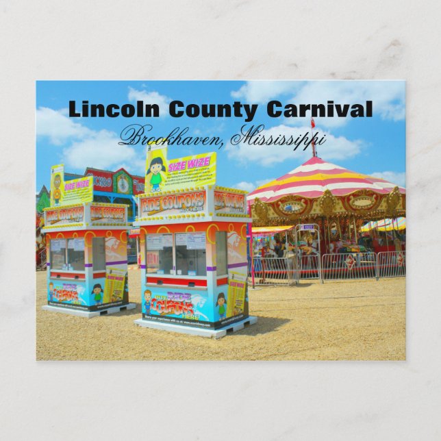 Postal Carnaval del Condado de Lincoln - Brookhaven, Misi (Anverso)