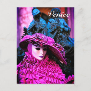 Postal Carnaval elegante con máscara