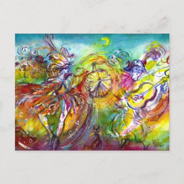 Postal CARNAVAL ITALIANO / Danza, música, teatro (Anverso)