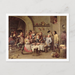 Postal Carnaval: 'Le Roi Boit', 1690 (petróleo sobre cobr