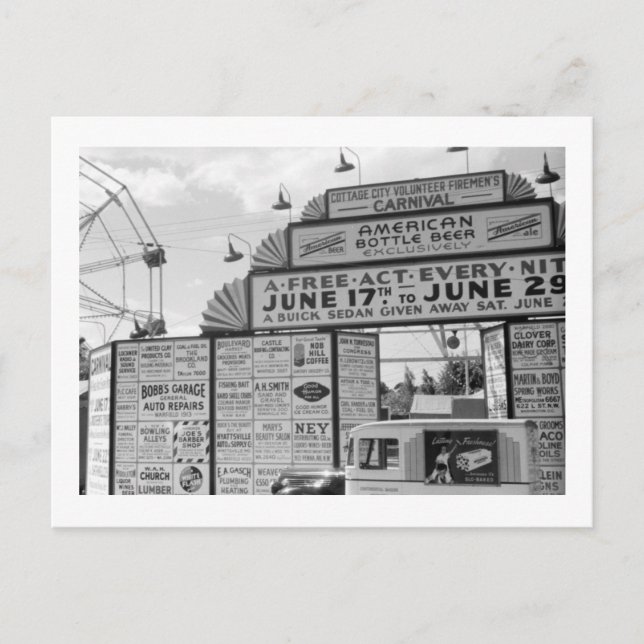 Postal Carnaval voluntario de bomberos, años 40 (Anverso)