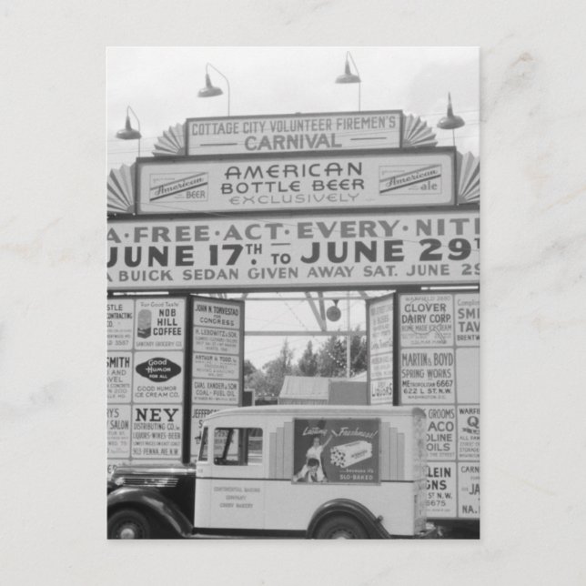 Postal Carnaval voluntario de bomberos, años 40 (Anverso)