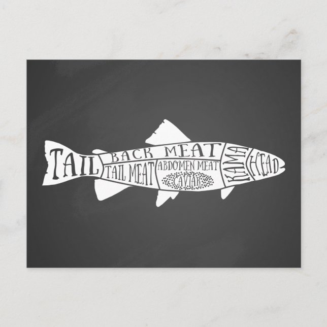 Postal carne de carnicero de caviar de pescado (Anverso)