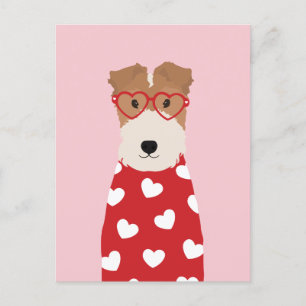 Postal Carne de cerdo de Fox Terrier Glasses