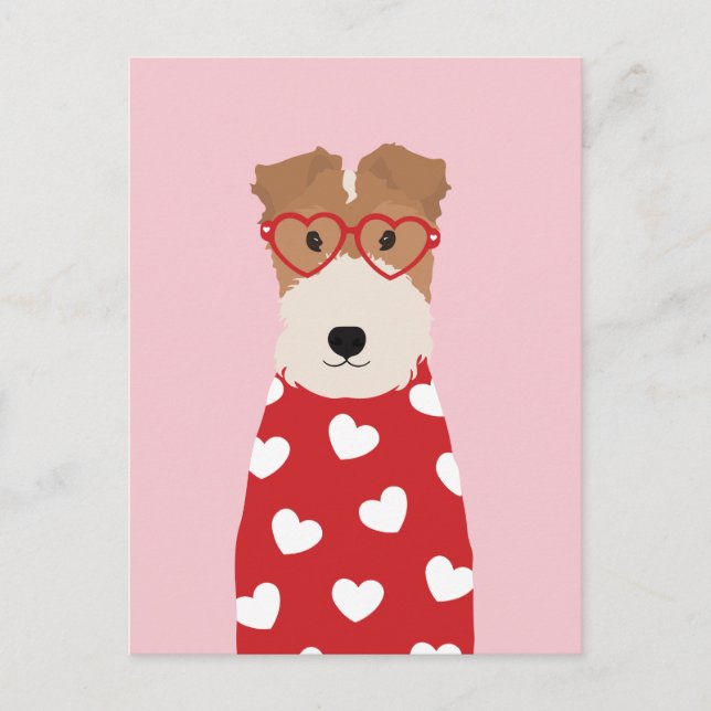 Postal Carne de cerdo de Fox Terrier Glasses (Anverso)