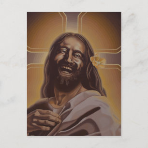 Postal Carné de correo de Jesús riéndose