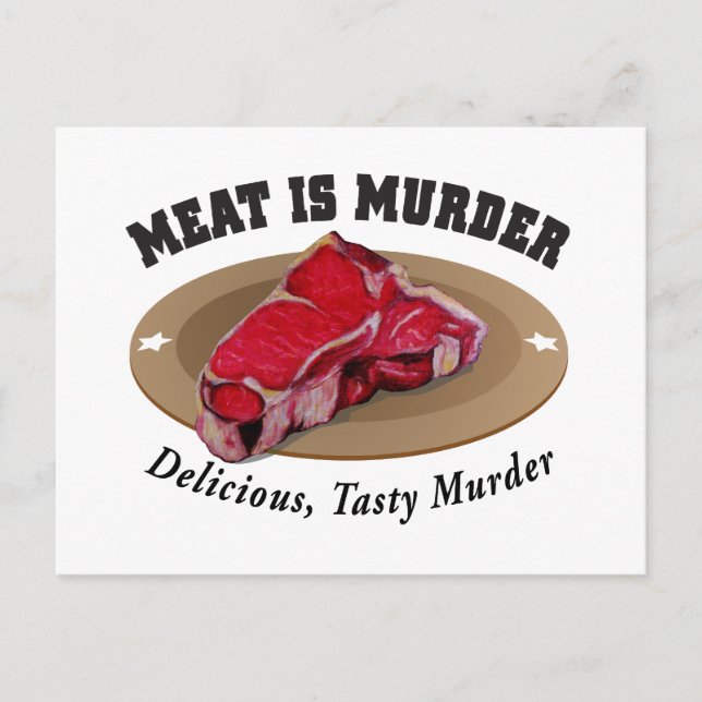Postal Carne es asesinato - Delicioso, Sabroso asesinato (Anverso)
