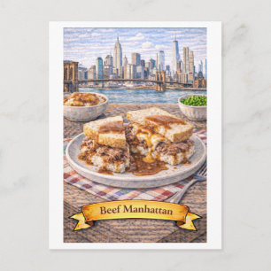 Postal Carne Manhattan (Serie de Comida Americana)