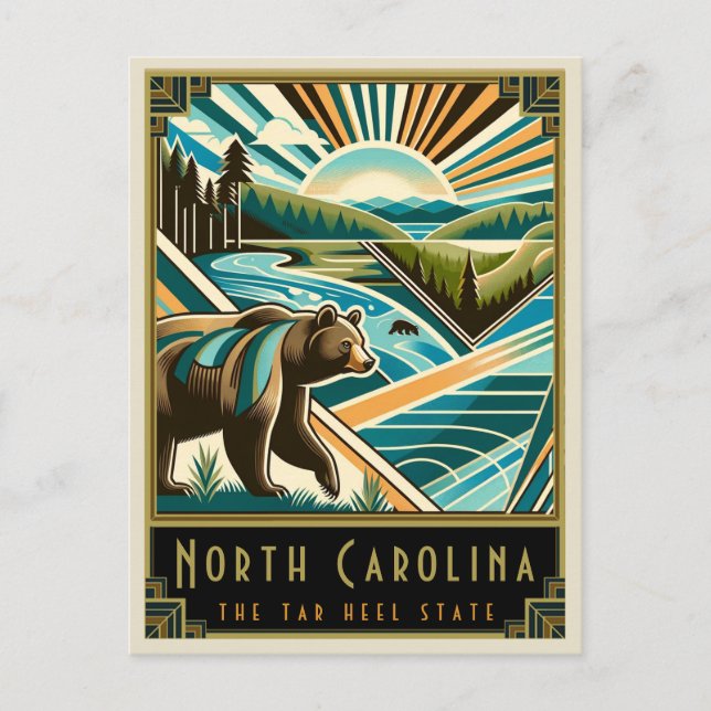 Postal Carolina del norte | Art Deco (Anverso)