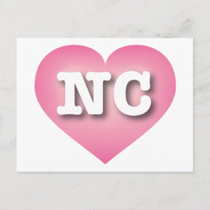 Postal Carolina del Norte: Corazón rosado de moda - Amo N