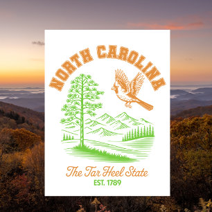 Postal Carolina del Norte El Estado Tar Heel Est. 1789 Vi