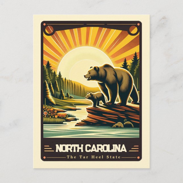 Postal Carolina del Norte | Espíritu Patriótico Vintage (Anverso)