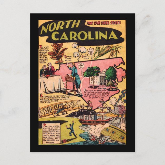 Postal Carolina del Norte Estado del Tar Heel (Anverso)