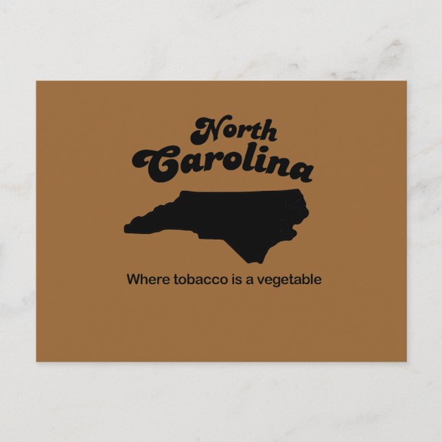 Postal Carolina del Norte Motto- Donde el tabaco es veget (Anverso)