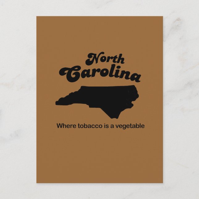 Postal Carolina del Norte Motto- Donde el tabaco es veget (Anverso)