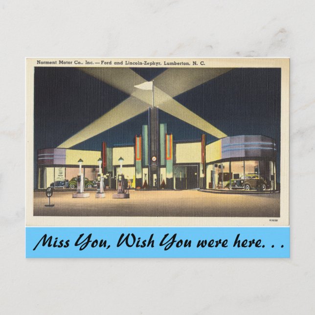 Postal Carolina del Norte, Norment Motors, Lumberton (Anverso)
