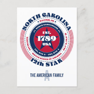 Postal Carolina del Norte, Raleigh, NC, Patriótico, Monog