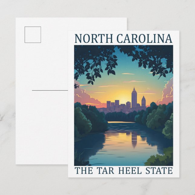 Postal Carolina del Norte Tar Heel State USA Travel Place (Anverso / Reverso)