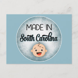 Postal Carolina del Sur Bebé Funny Blue New Boy Postcard