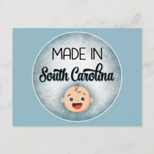 Postal Carolina del Sur Bebé Funny Blue New Boy Postcard