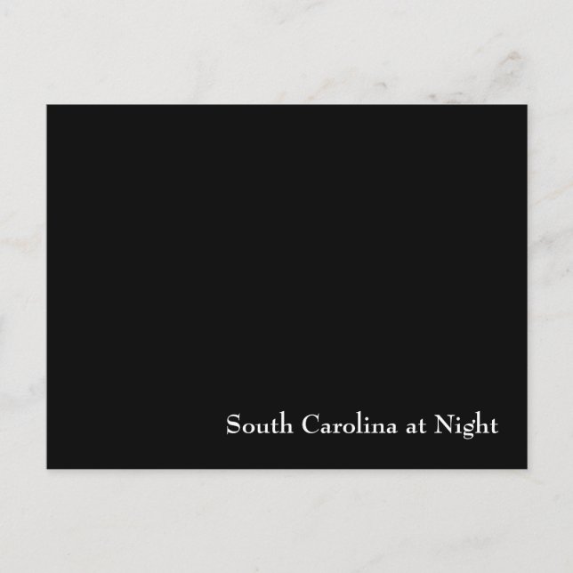 Postal Carolina del Sur de noche (Anverso)